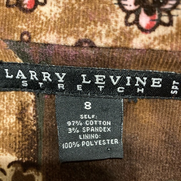 Larry Levine Short Jacket with brown and pink floral and paisley design. - Picture 5 of 12